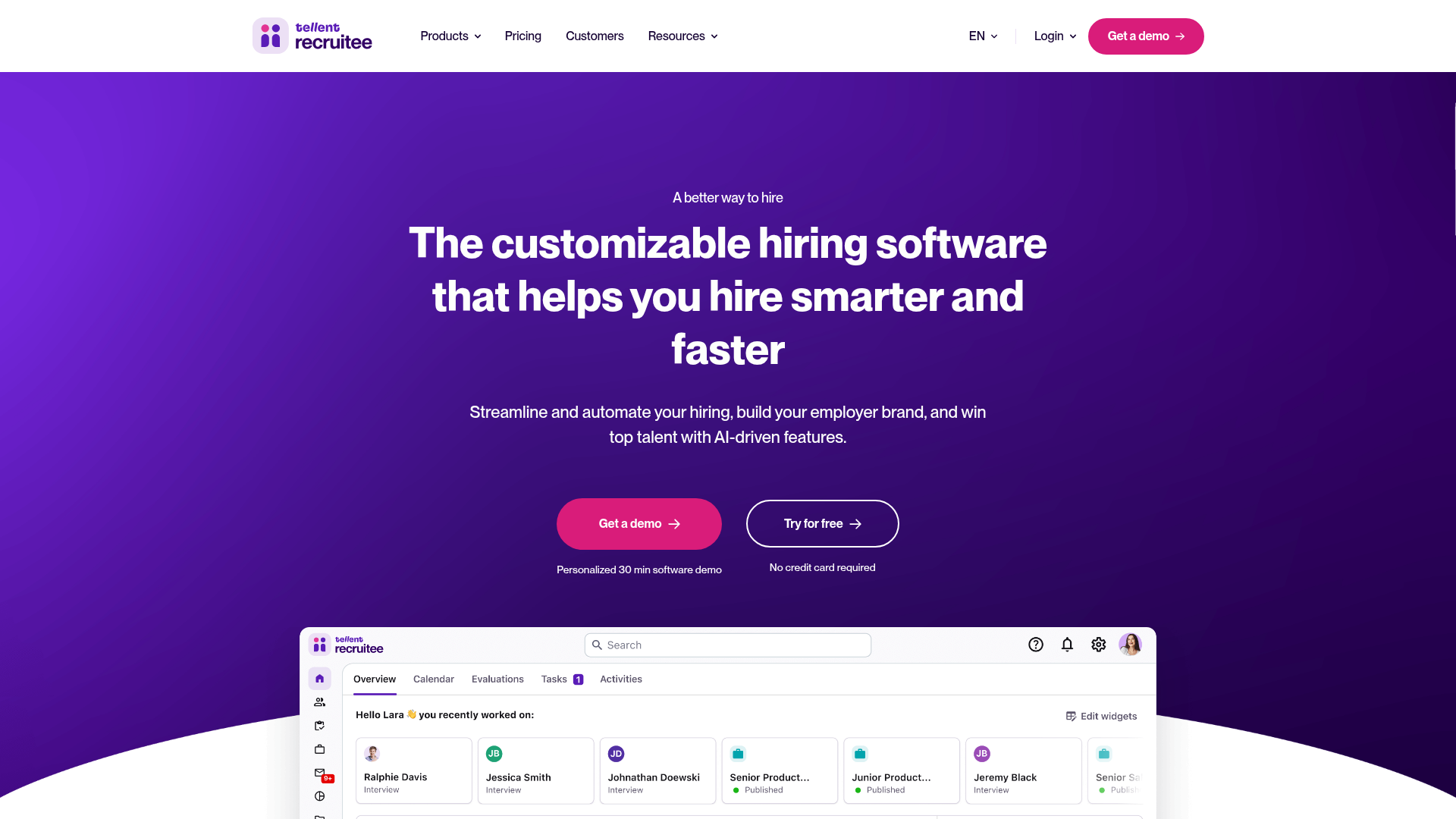 Interface Recruitee (Tellent)