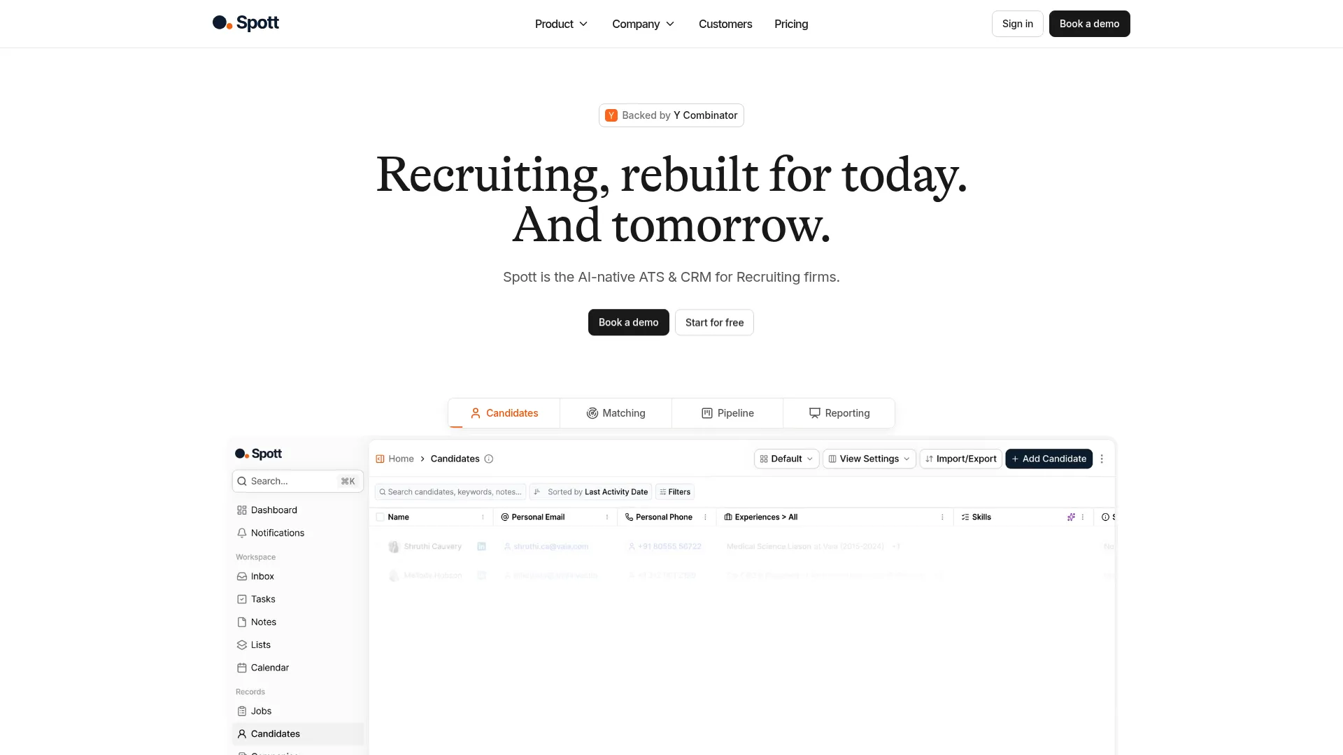 Interface Spott.io