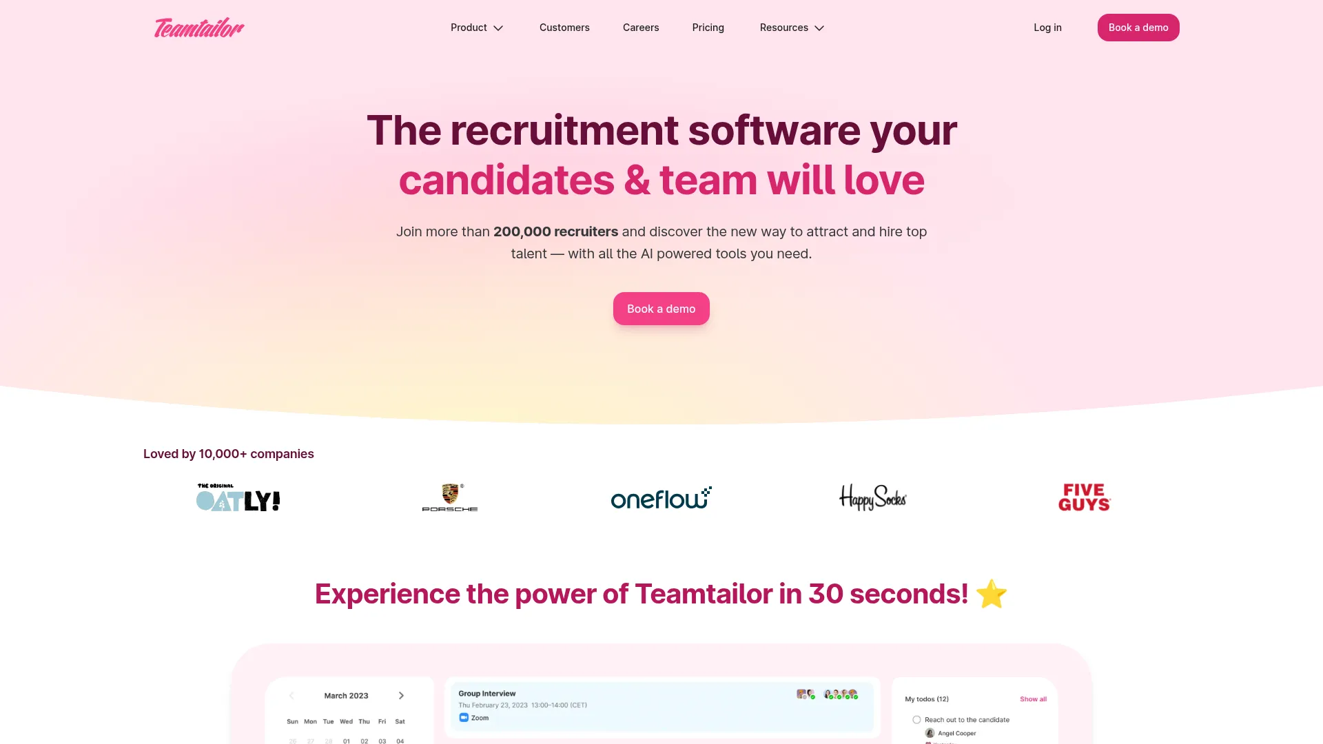 Interface Teamtailor